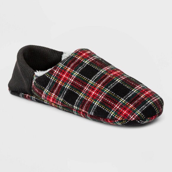 NEW! Adult Tartan Plaid Fleece Slipper Socks with Huggable Heel & Grippers - Picture 1 of 8